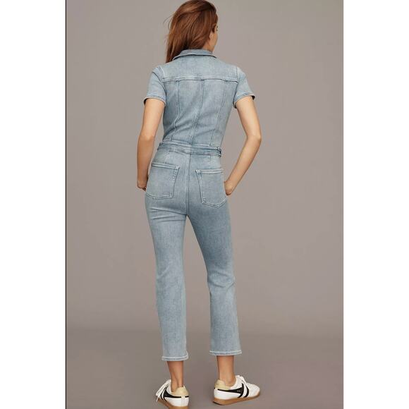 NWT Anthropologie Good American Fit for Success Denim Jumpsuit Size M - Picture 2 of 13